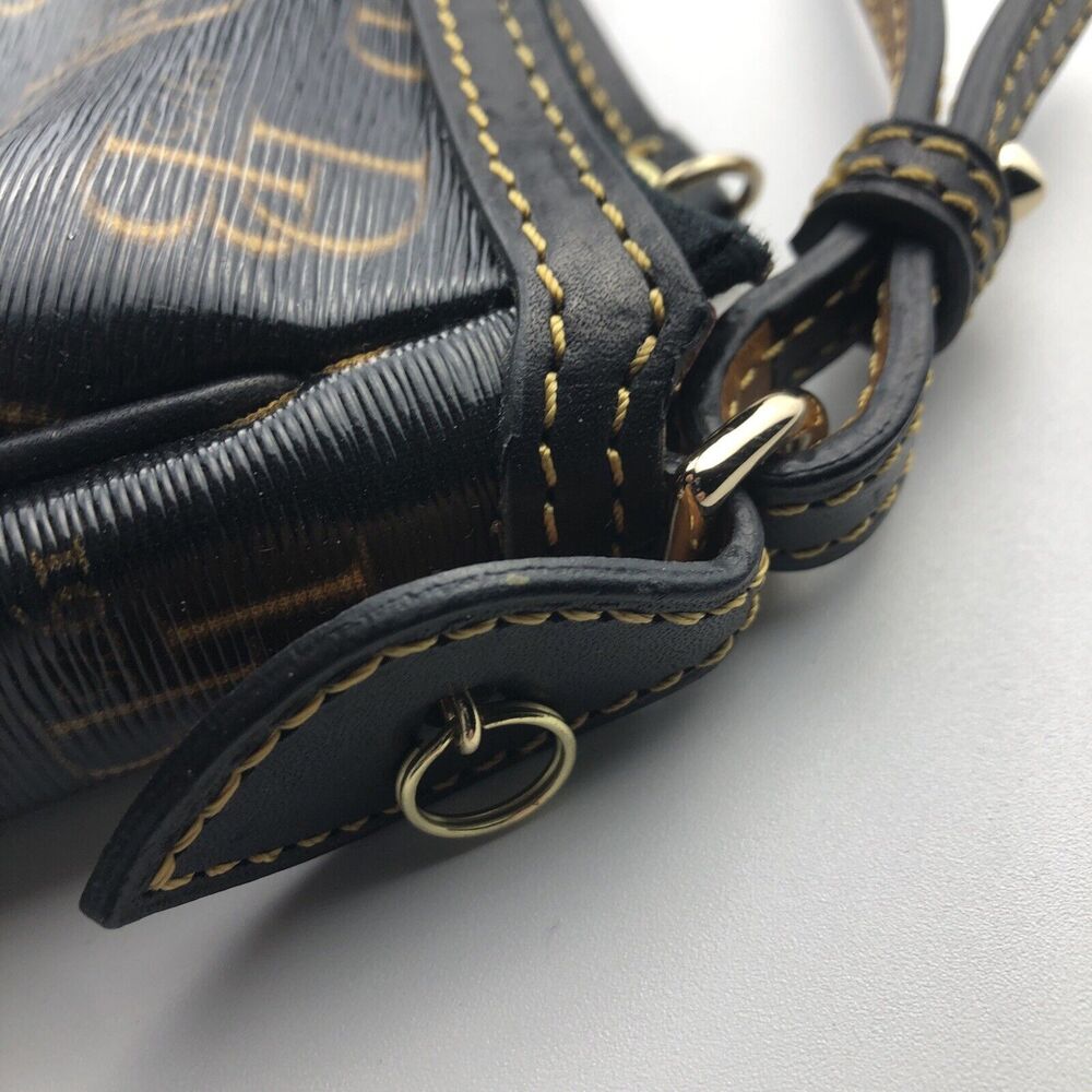 DOONEY & BOURKE 1975 Signature Purse DB Handbag black and gold with red lining - Picture 5 of 13